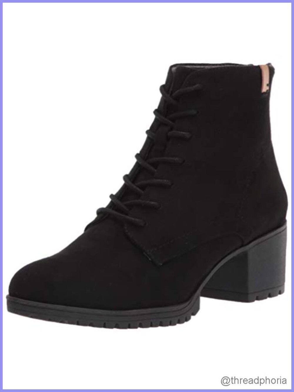 Women's Faux Suede Lace Up Block Heel Ankle Booties